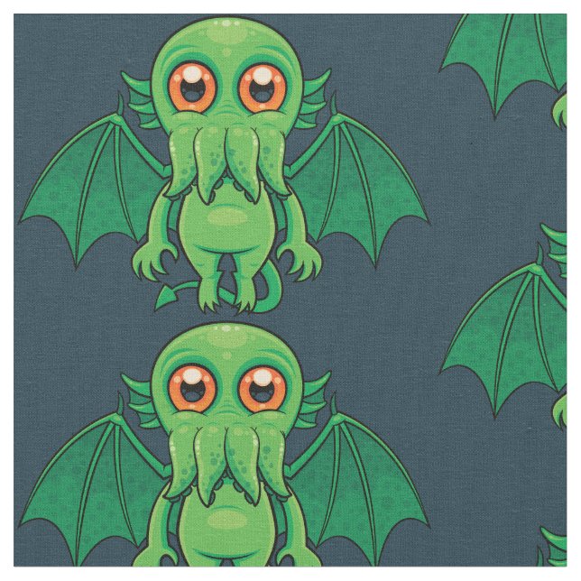 Tela Monstruo Cthulhu verde puro (De cerca)