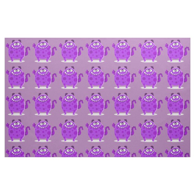 Tela Monstruo morado adorable ("Cuarto gordo" (fat quarter))