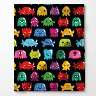 Tela Monstruos de Videojuegos Patrón Geek Nerd Jugador