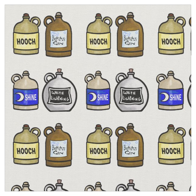 Tela Moonshine Jugs Fabric (De cerca)