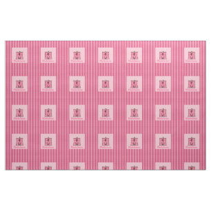 Tela Moose rosa rosado monogramado "M" del niño