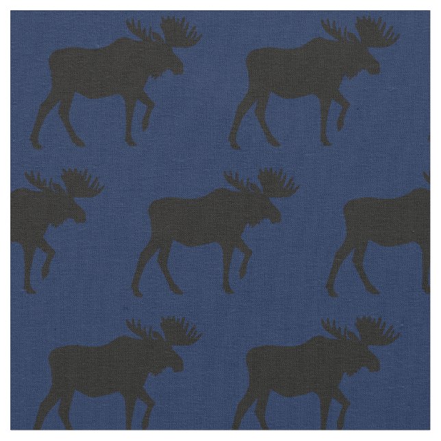 Tela Moose Silhouettes Blue (De cerca)