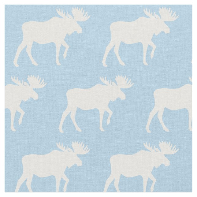 Tela Moose Silhouettes Blue Baby (De cerca)
