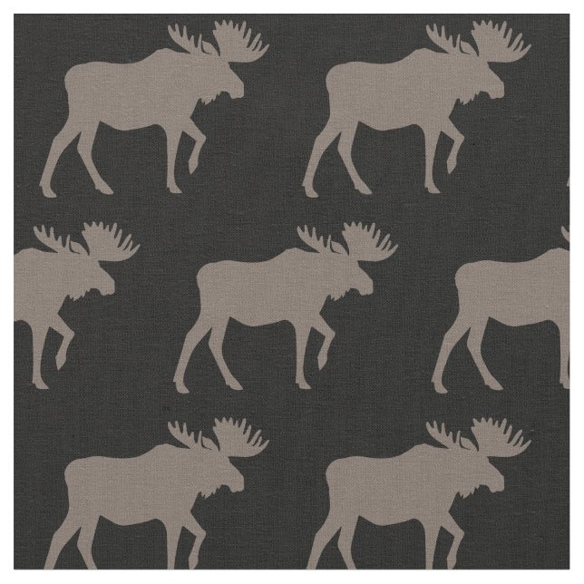Tela Moose Silhouettes Brown & Black (De cerca)