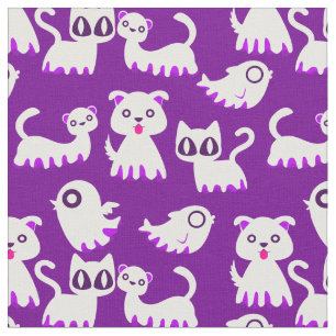 Tela morada de perro hurón fantasma de halloween