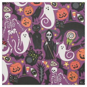 Tela morado de halloween retro