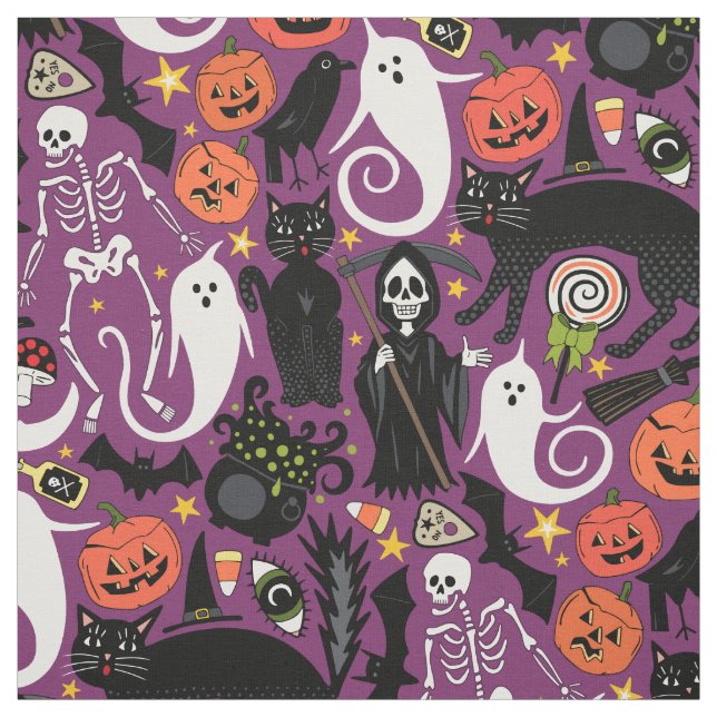Tela morado de halloween retro (Retal)