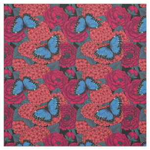 Tela Morpho garden azul