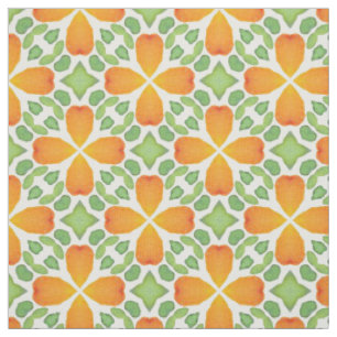 Tela mosaico de flores de patrón floral naranja retro d