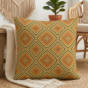 Tela Mosaico Geométrico Naranja Terracota Retro Bohémie