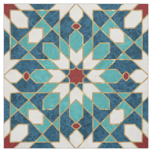 Tela Mosaico marroquí de mármol blanco Verde azulado az
