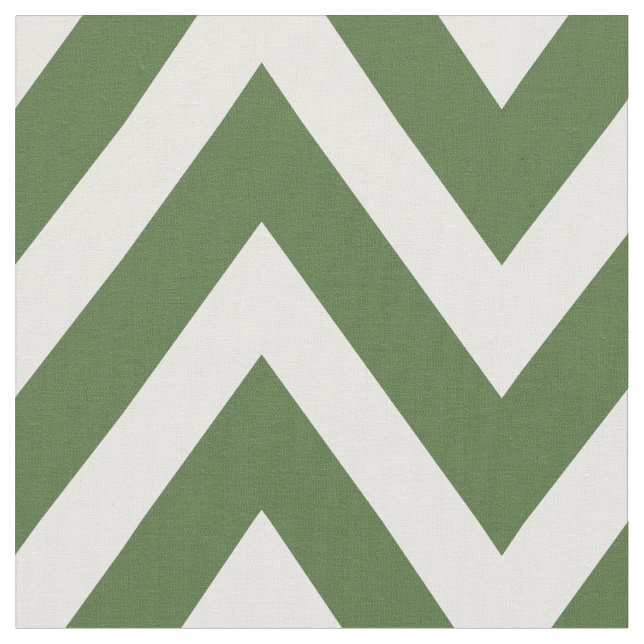 Tela Moss Green Modern Chevron a gran escala (De cerca)