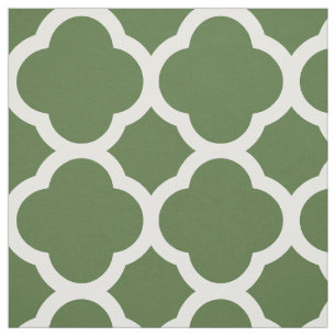 Tela Moss Green Modern Quatrefoil a gran escala