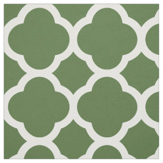 Tela Moss Green Modern Quatrefoil a gran escala