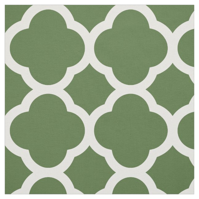 Tela Moss Green Modern Quatrefoil a gran escala (Retal)