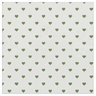 Tela Moss Green Polka Dot Hearts