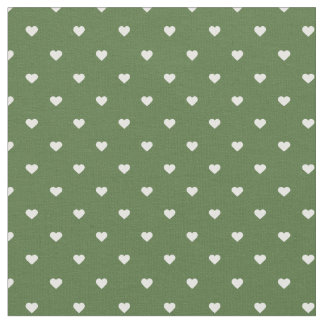 Tela Moss Green Polka Dot Hearts