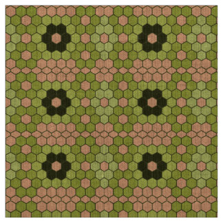 Tela Moss Green y Peachy Pink Mosaic