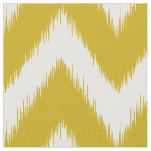 Tela Mostaza Ikat amarillo Chevron