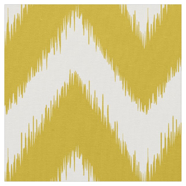 Tela Mostaza Ikat amarillo Chevron (De cerca)