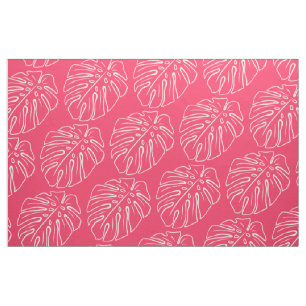 Tela Motif De Hoja Tropical Blanca Sobre La Vela De Alg