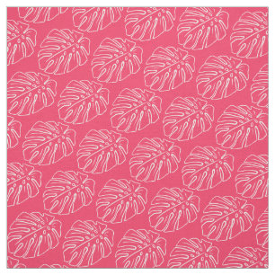 Tela Motif De Leaf Tropical Blanco Sobre El Velo De Alg