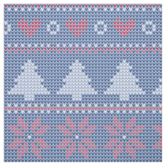 Tela Motif de tricot de Noël Bleu