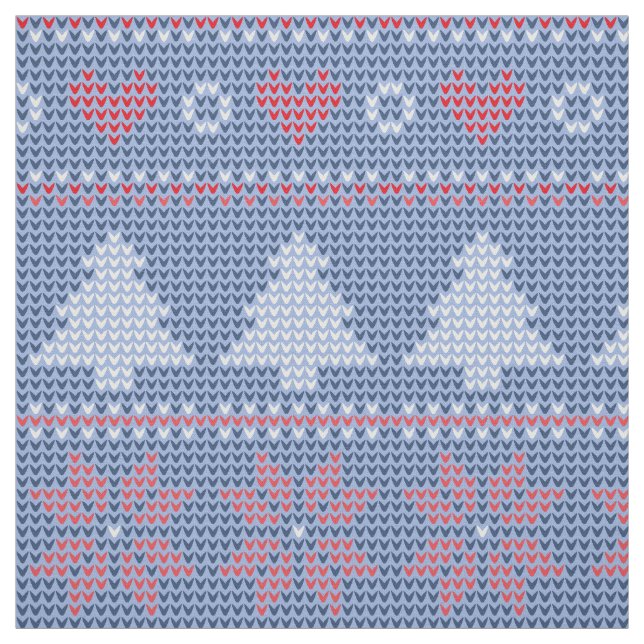 Tela Motif de tricot de Noël Bleu (Retal)