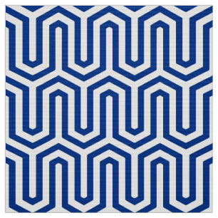 Tela Motif egipcio Deco - azul cobalto y blanco