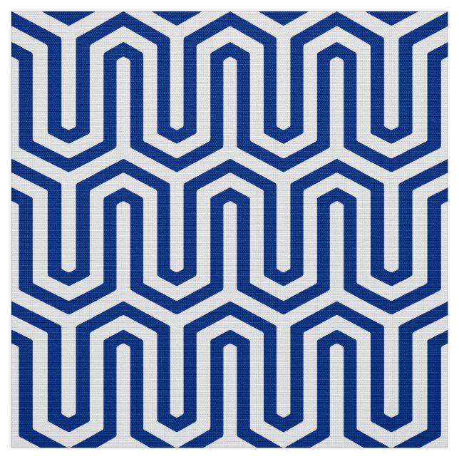 Tela Motif egipcio Deco - azul cobalto y blanco (Retal)