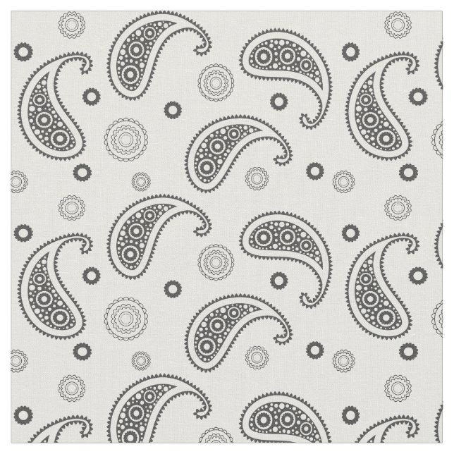 Tela Motif Paisley Noir et blanc (De cerca)