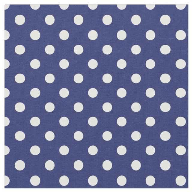 Tela Motif Pois Blanc Bleu marine (De cerca)