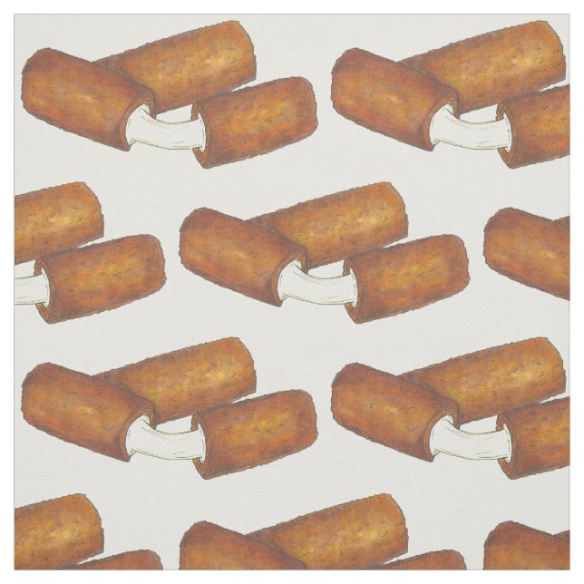 Tela Mozzarella Sticks Fried Snack Food Cheese Fabric (Retal)