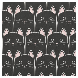 Tela Muchos patrones de gatos negros
