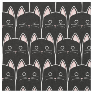 Tela Muchos patrones de gatos negros