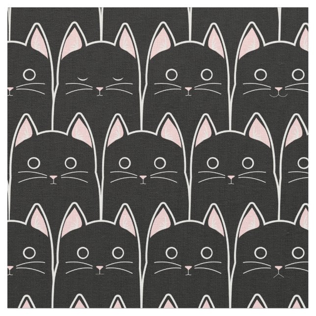 Tela Muchos patrones de gatos negros (De cerca)