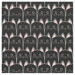 Tela Muchos patrones de gatos negros