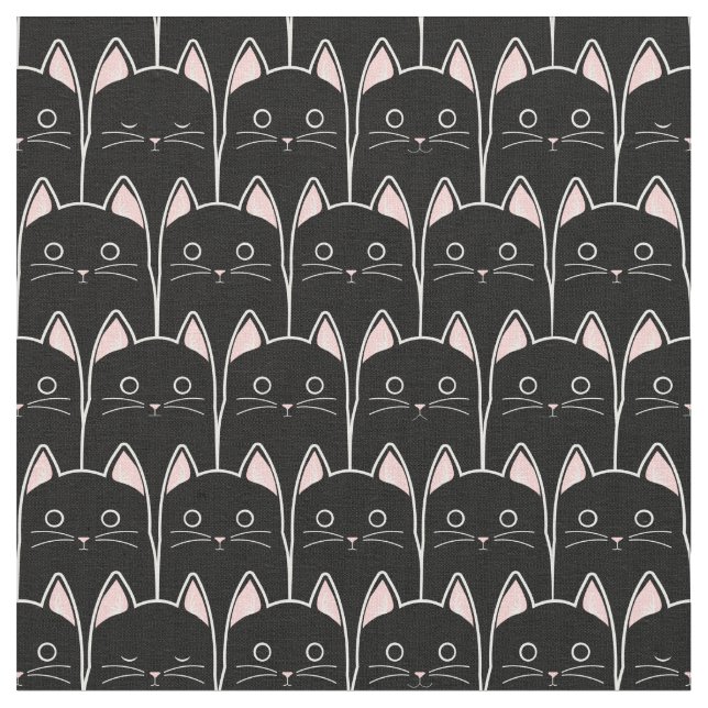 Tela Muchos patrones de gatos negros (De cerca)