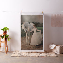 Tela Mujer Con Impresión De Caballo Blanco-Lg