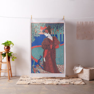Tela Mujer con pavos reales Bella Artes Art Nouveau