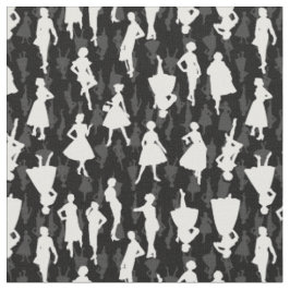 Tela mujeres de silueta vintage de la década de 1950