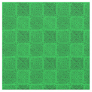 Tela Multa verde oscuro de los nudos célticos