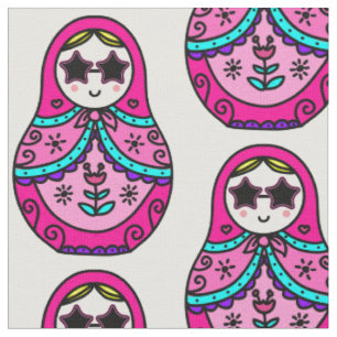 Tela muñeca rusa rosa