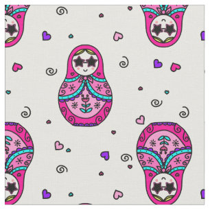 Tela muñeca rusa rosa kawaii