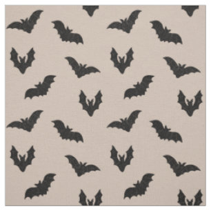 Tela Murciélagos Espeluznantes Negros Taupe Halloween V