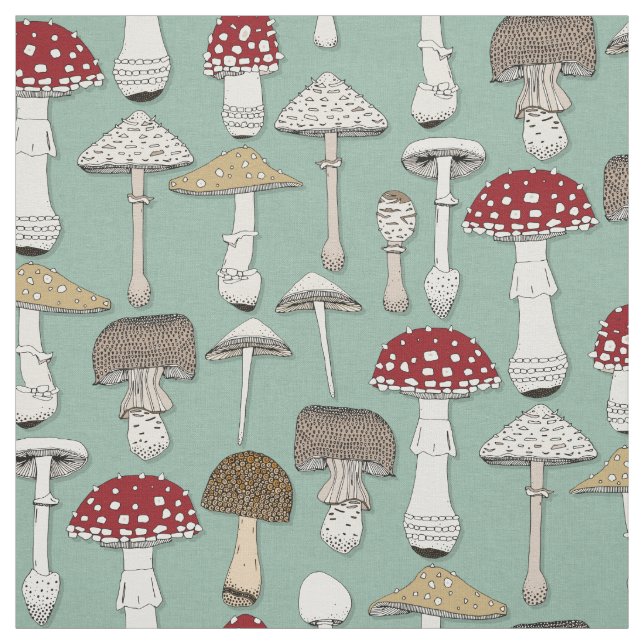 Tela mushrooms jade (Retal)