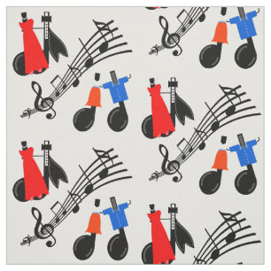 Tela Music Notes Print Fabric