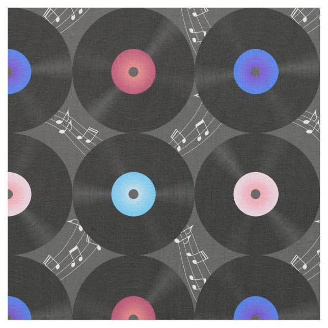 Tela Music Vinyl Records Music Notes (De cerca)