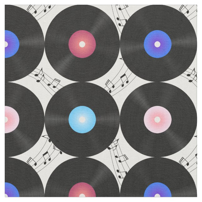 Tela Music Vinyl Records Music Notes (De cerca)