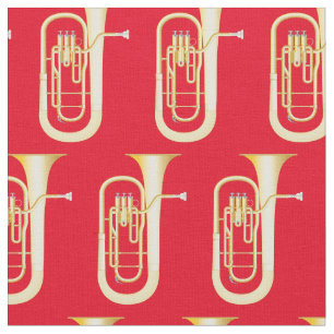 Tela Música de Baritones Decoración Rojo